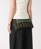 Layered Pleats Wrap Skirt-Forget-me-nots-Forget-me-nots Online Store