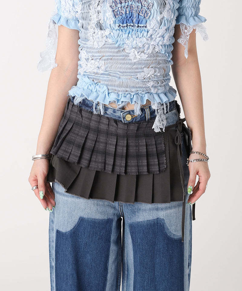 Layered Pleats Wrap Skirt|フォーゲットミーノッツ(Forget-me-nots Layered Pleats Wrap Skirt|フォーゲットミーノッツ(Forget-me-nots