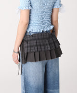 Layered Pleats Wrap Skirt-Forget-me-nots-Forget-me-nots Online Store