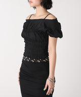 Gathered Mini Tee With Corset-Forget-me-nots-Forget-me-nots Online Store