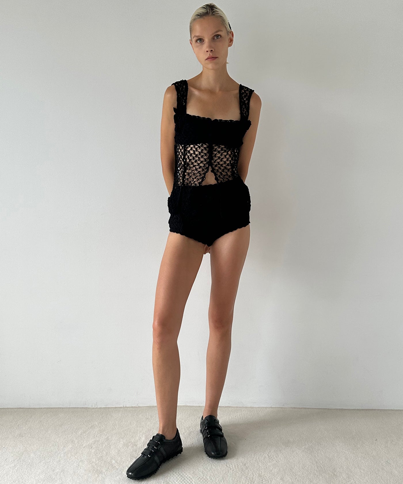 フェティコ(FETICO)｜Hand-Knitted Rose Bustier ｜Forget-me