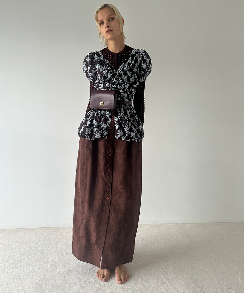 Puff Sleeve Gathered Blouse-FETICO-Forget-me-nots Online Store
