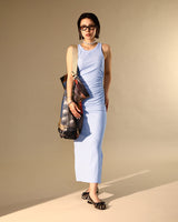 Eyelets Bow Ballerina Satin Print-GANNI-Forget-me-nots Online Store