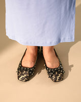 Eyelets Bow Ballerina Satin Print-GANNI-Forget-me-nots Online Store