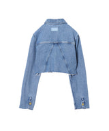 Heavy Denim Cropped Trucker Jacket-GANNI-Forget-me-nots Online Store