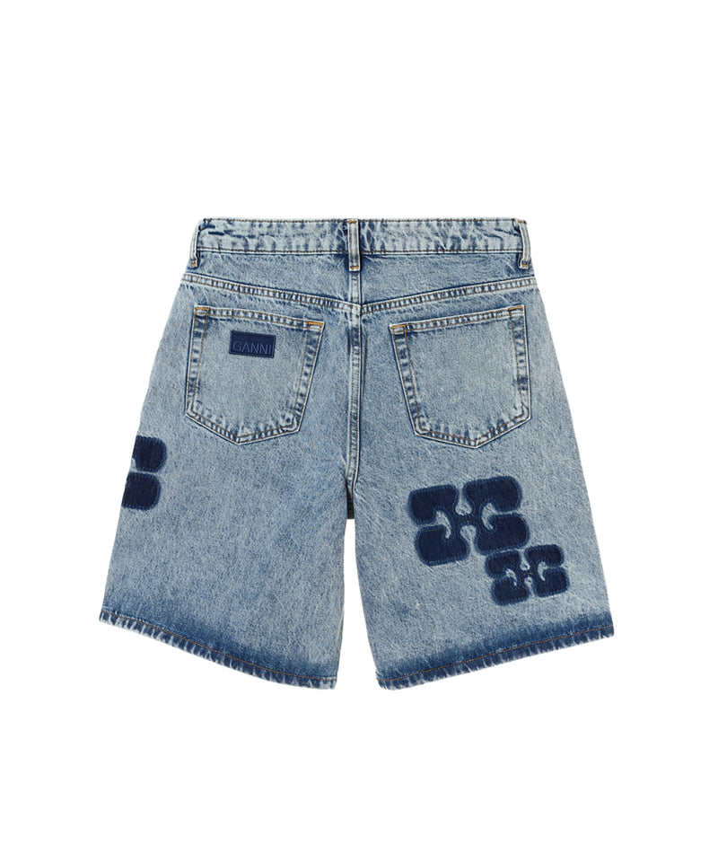 Patch Denim Shorts-GANNI-Forget-me-nots Online Store