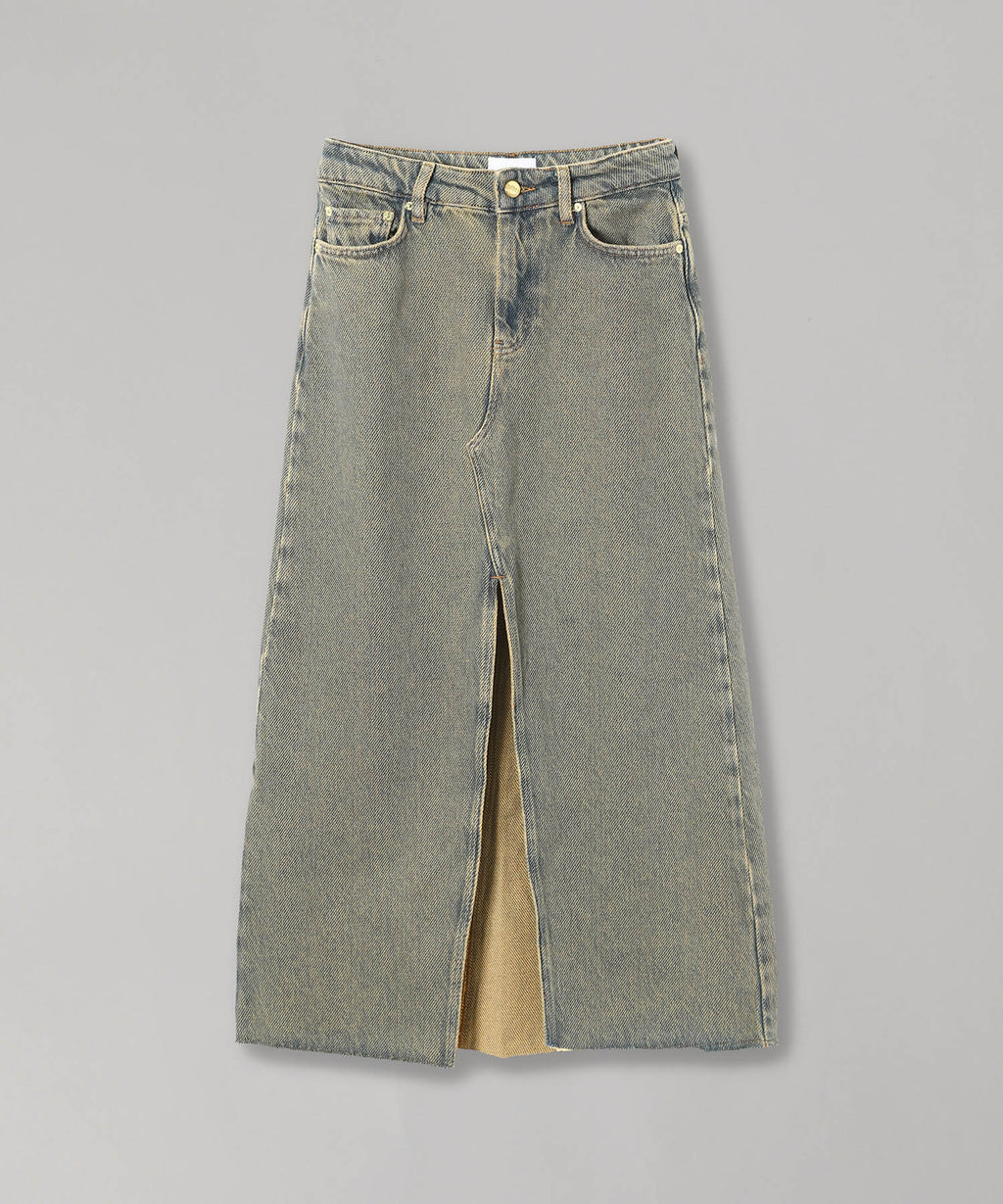 ガニー(GANNI)｜Overdyed Heavy Denim Maxi Skirt