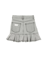 Future Denim Pleated Mini Skirt-GANNI-Forget-me-nots Online Store