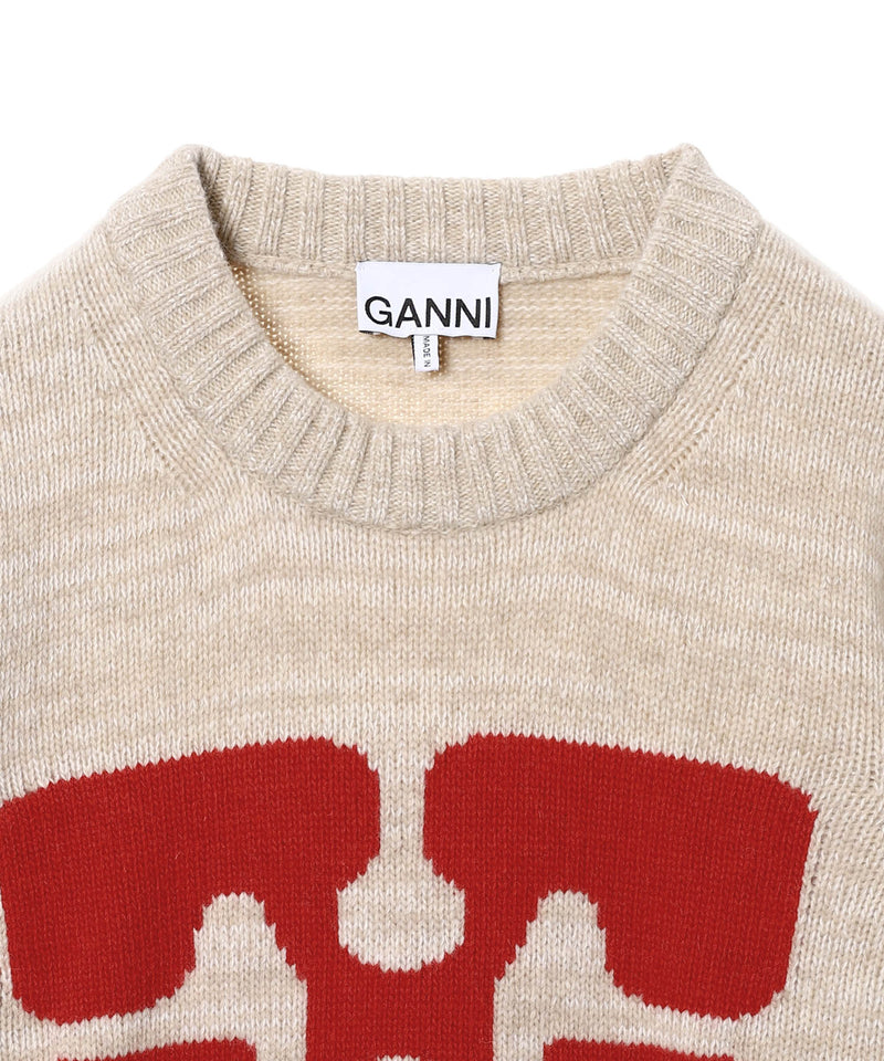 Graphic O-Neck Pullover Butterfly-GANNI-Forget-me-nots Online Store