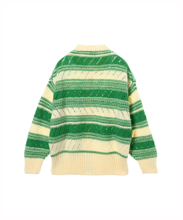 Organic Wool Cardigan-Striped-GANNI-Forget-me-nots Online Store