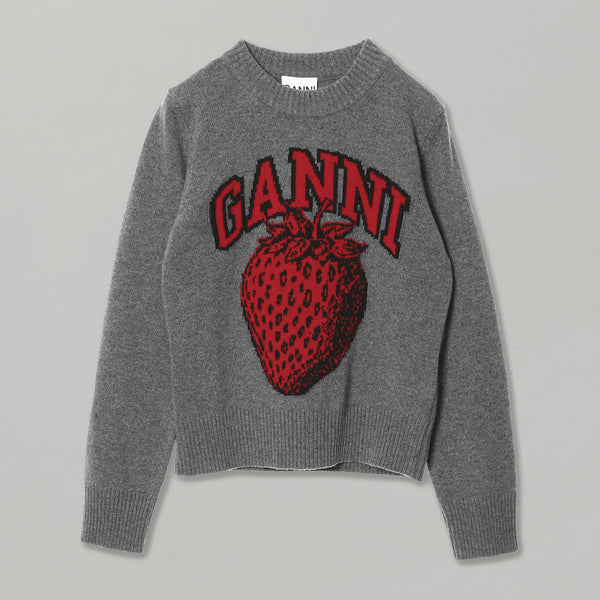 新品 （S）GANNI ガニー セーター ニット いちご ストロベリー