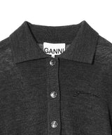 Mini Ribbed Merino Polo-GANNI-Forget-me-nots Online Store