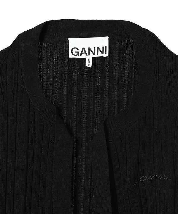 Light Viscose Rib Cardigan-GANNI-Forget-me-nots Online Store