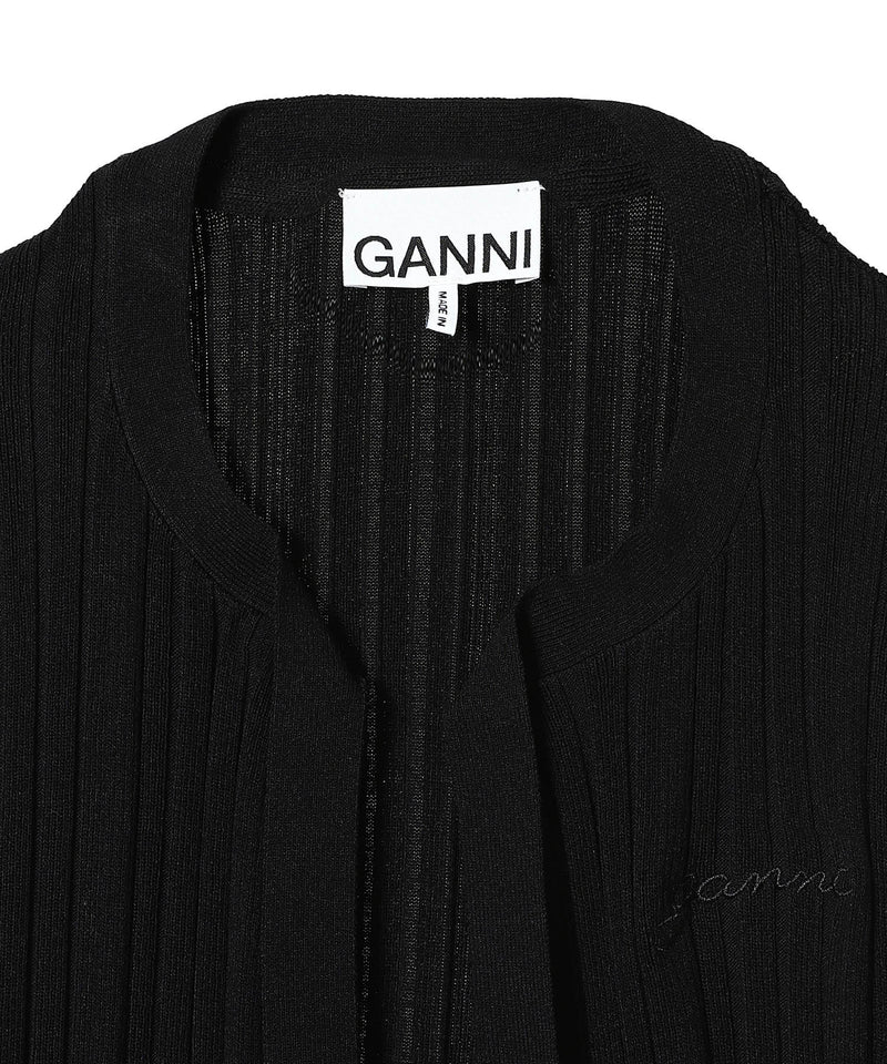 Light Viscose Rib Cardigan-GANNI-Forget-me-nots Online Store