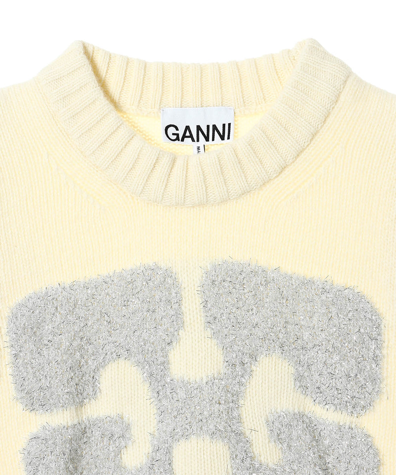 Graphic Wool Mix Vest-GANNI-Forget-me-nots Online Store