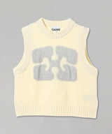 Graphic Wool Mix Vest-GANNI-Forget-me-nots Online Store