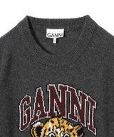 Graphic Wool Mix Tiger Crewneck-GANNI-Forget-me-nots Online Store