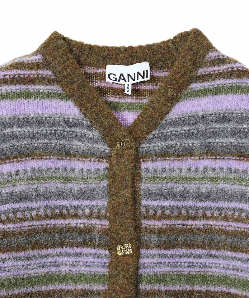 Soft Wool Stripe Cardigan-GANNI-Forget-me-nots Online Store