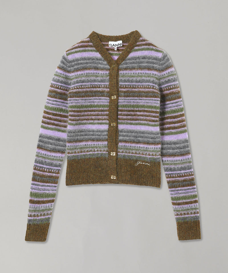 Soft Wool Stripe Cardigan-GANNI-Forget-me-nots Online Store