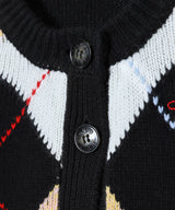 Harlequin Wool Mix Knit Cardigan-GANNI-Forget-me-nots Online Store