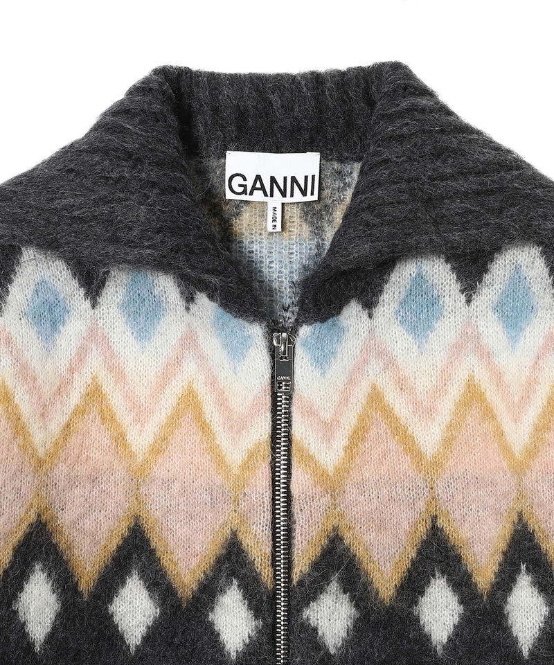 Fine Brushed Alpaca Cardigan-GANNI-Forget-me-nots Online Store