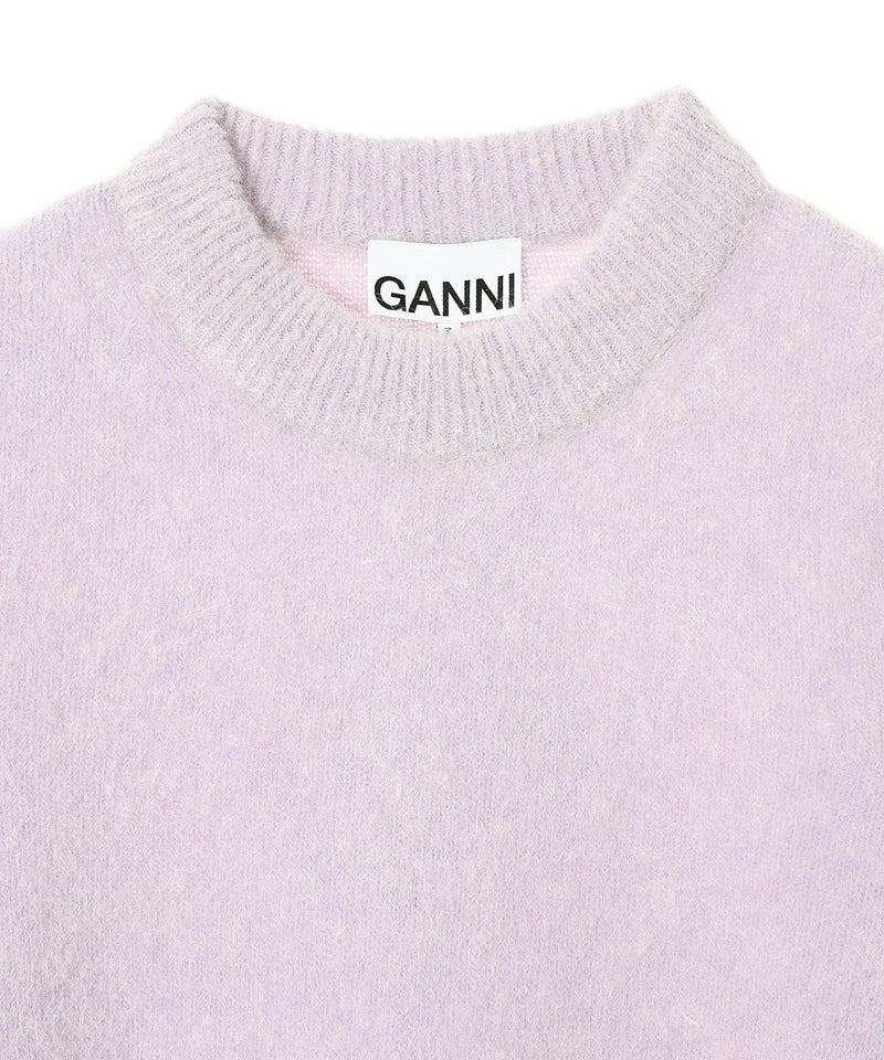 Brushed Alpaca O-Neck-GANNI-Forget-me-nots Online Store