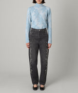 Sheer Flower Jacquard Mockneck-GANNI-Forget-me-nots Online Store