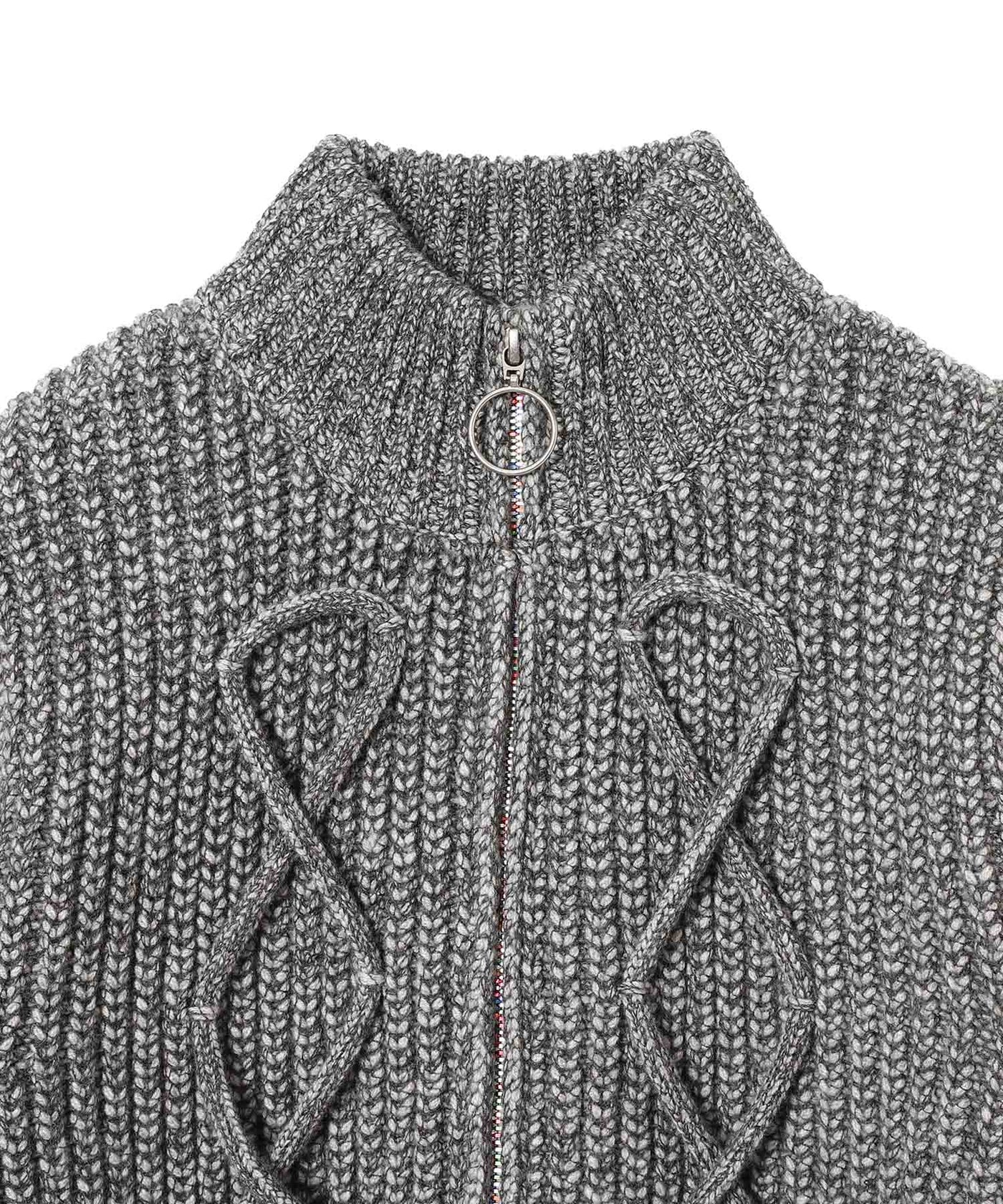 コトハヨコザワ(kotohayokozawa)｜Reverse Zip-Up Hand Knit  