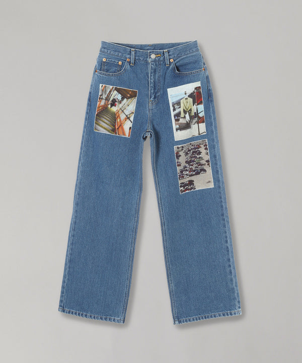 Graphic Printed Jeans-kotohayokozawa-Forget-me-nots Online Store