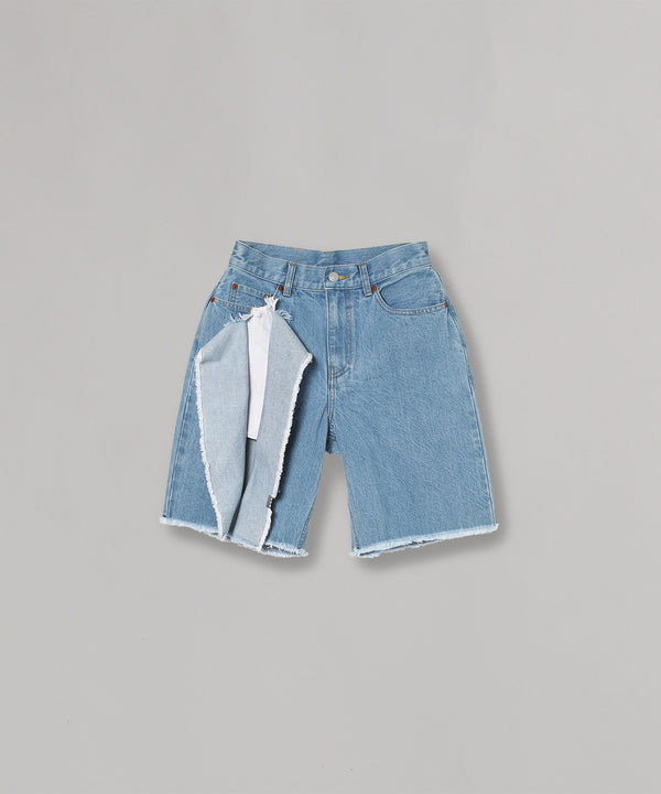 Slit Leg Denim Shorts-kotohayokozawa-Forget-me-nots Online Store