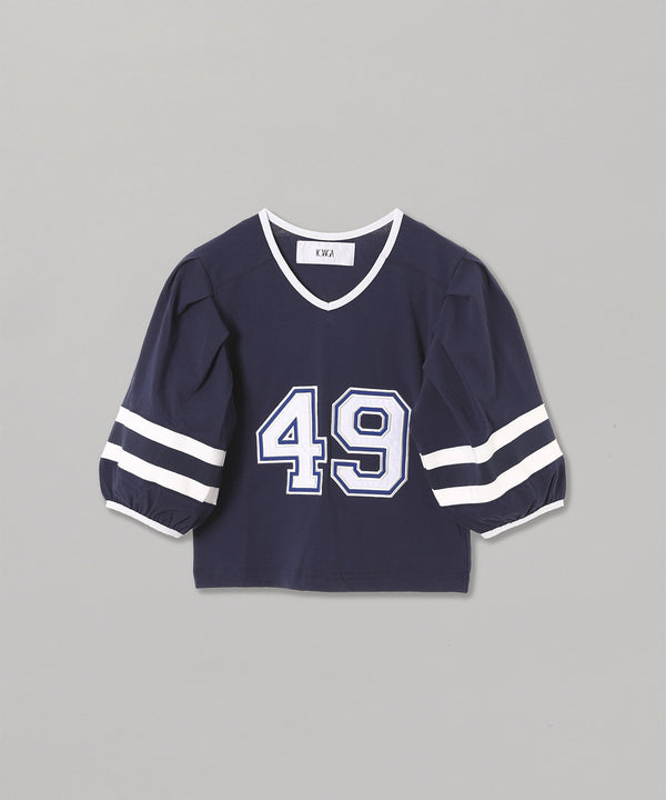 Football Puff Sleeve Tee-KOWGA-Forget-me-nots Online Store