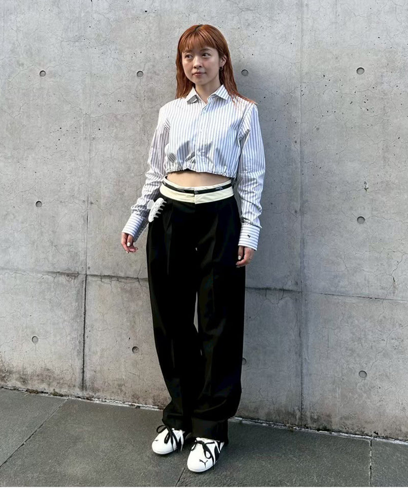 Cropped Tie Back Shirt-HOMME girls-Forget-me-nots Online Store