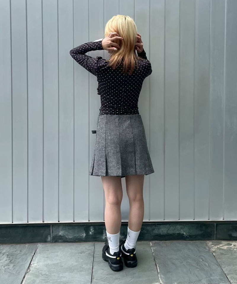 Wool Mini Skirt-Forget-me-nots-Forget-me-nots Online Store