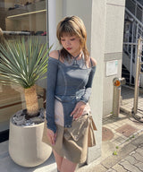 Trench Element Skirt-rokh-Forget-me-nots Online Store