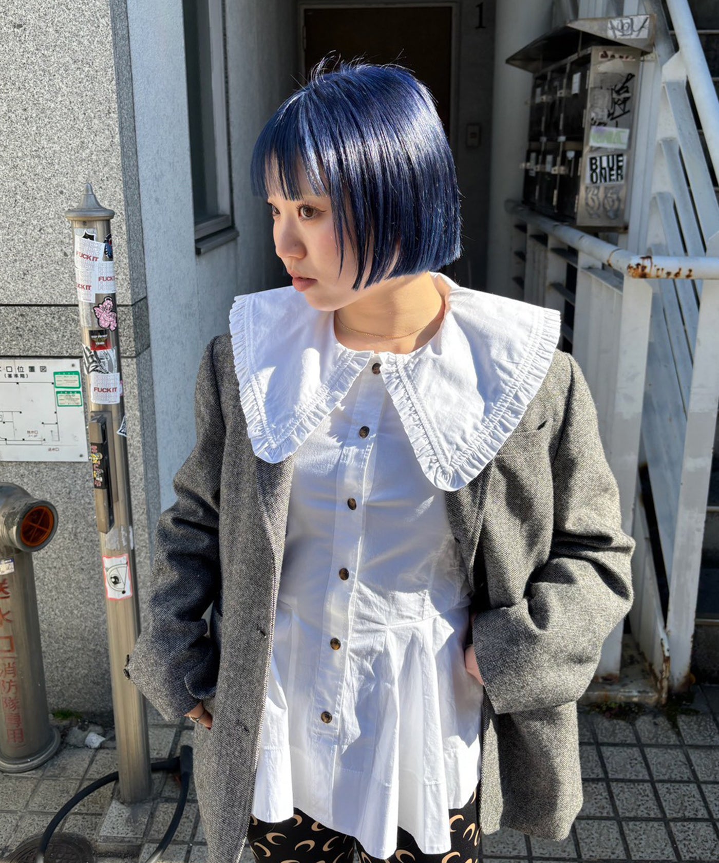 GANNI (ガニー) ■ ⑤ 19SS コットンパッチワークシャツ レディース マルチカラー 36 Stretch Cotton Peter Pan Collar Shirt｜ガニー(GANNI)｜Forget-me