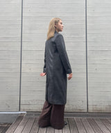 Leather Long Chester Coat-Forget-me-nots-Forget-me-nots Online Store