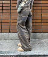 Flocked Denim Pants-Forget-me-nots-Forget-me-nots Online Store