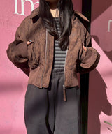 Floral Jacquard Bomber Jacket-FETICO-Forget-me-nots Online Store