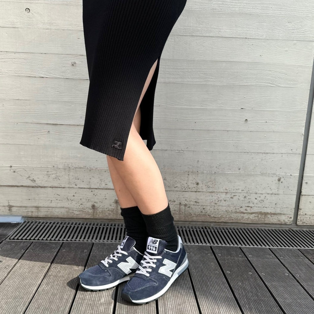 クレージュ(courrèges)｜Long Asymetrical Rib Knit Dress