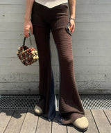 Circle Cut-Out Knit Trousers-Cycle by myob-Forget-me-nots Online Store