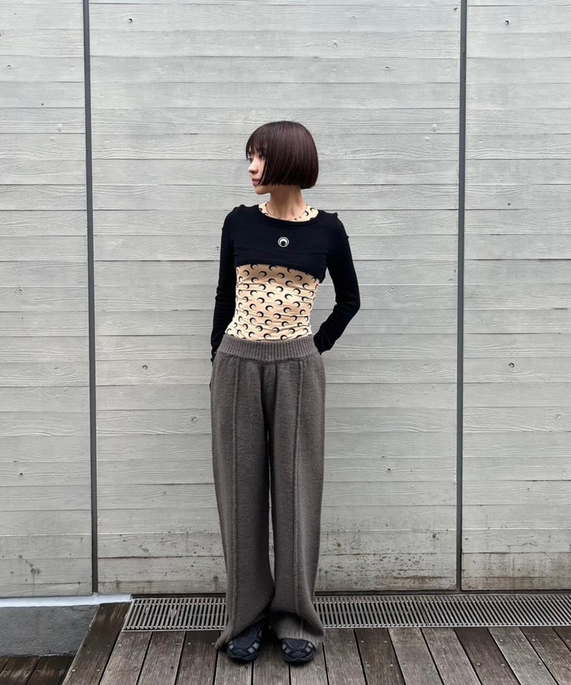 Rib Knit Pants-Forget-me-nots-Forget-me-nots Online Store