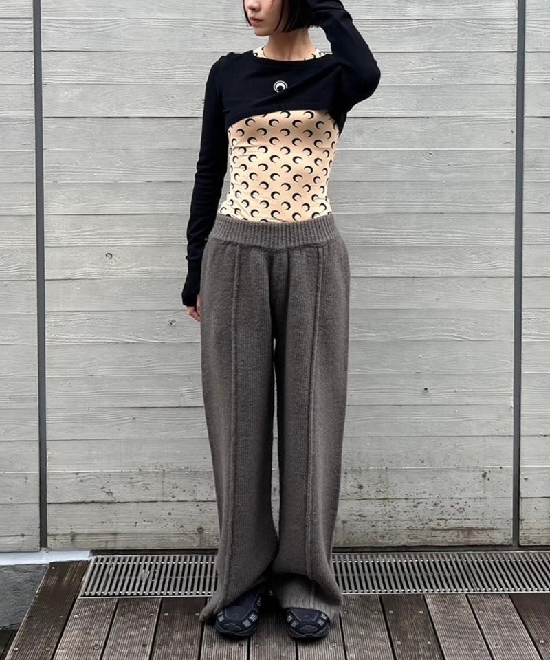 Rib Knit Pants-Forget-me-nots-Forget-me-nots Online Store