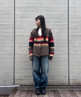 Double Stripe Knit Cardigan-PERVERZE-Forget-me-nots Online Store