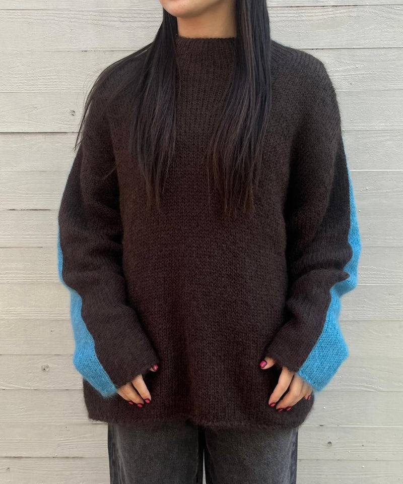 Side-C Wooled Mohair Knitted Pullover-beautiful people-Forget-me-nots Online Store