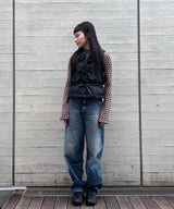 String Multiple Down Vest-PERVERZE-Forget-me-nots Online Store