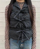 String Multiple Down Vest-PERVERZE-Forget-me-nots Online Store