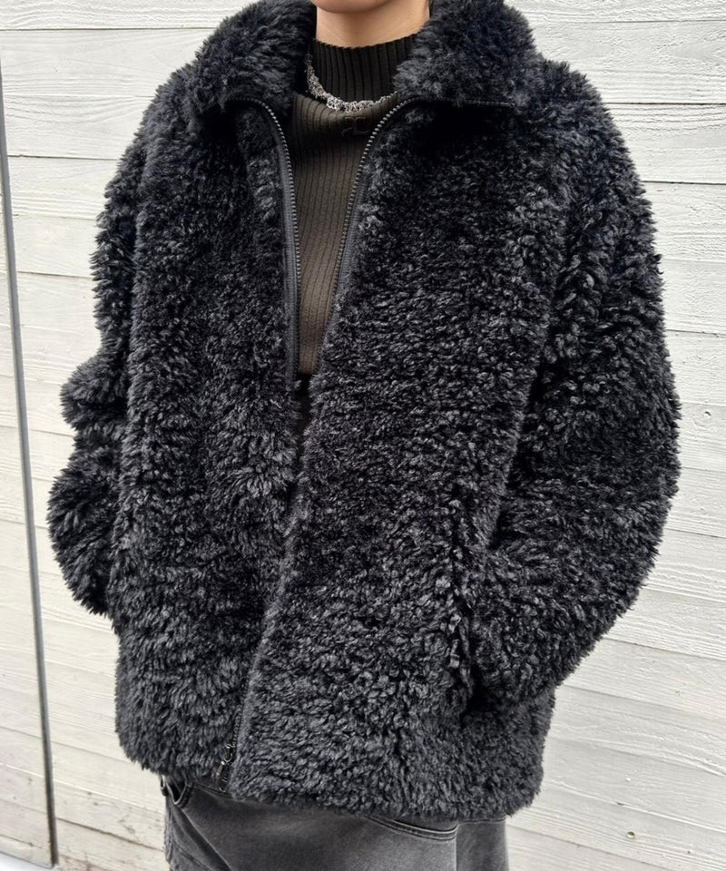 S.C.Fur Jacket-Poly Curly Fur-NEEDLES-Forget-me-nots Online Store