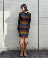 Boucle Space Dye Holey Knit Dress