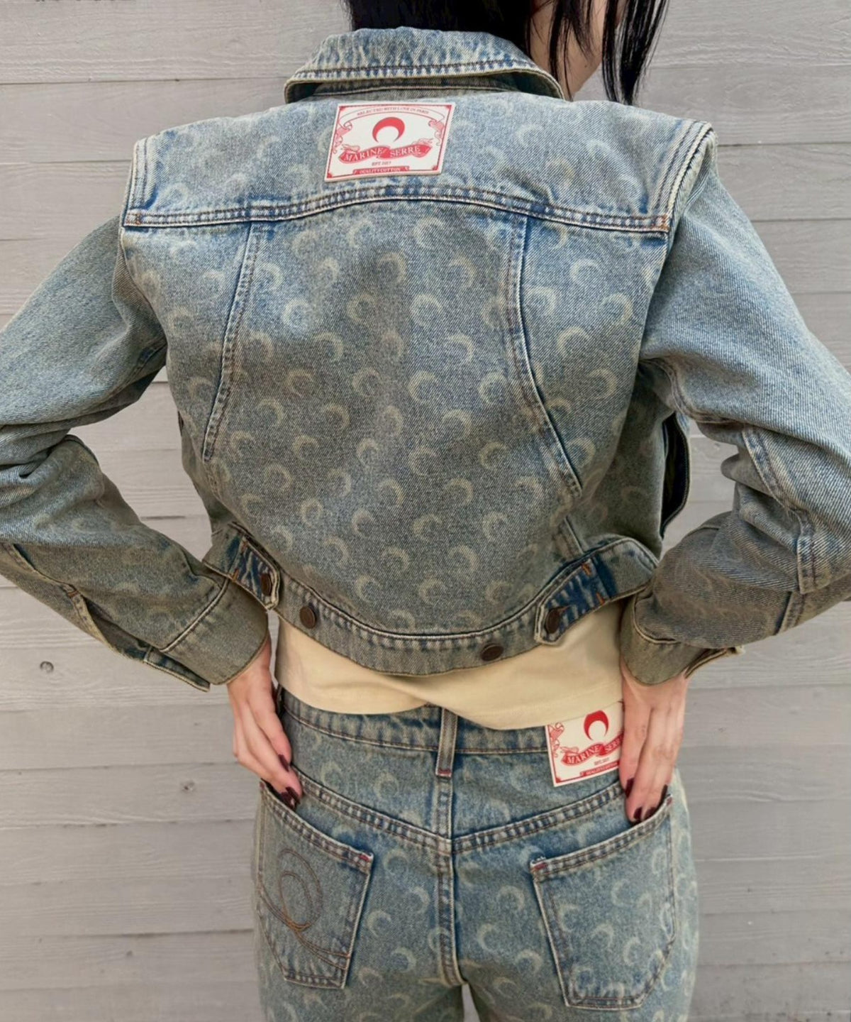 マリーン セル(Marine Serre)|Moon Laser Denim Boxy Suit マリーン セル(Marine Serre)|Moon Laser Denim Boxy Suit