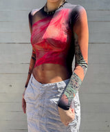 Recycled Draped Statue Jersey Ss Crewneck Tops-Marine Serre-Forget-me-nots Online Store